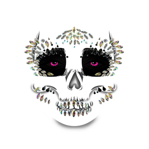 Neva Nude Skull Face Crystal Jewel Sparkle Face Sticker