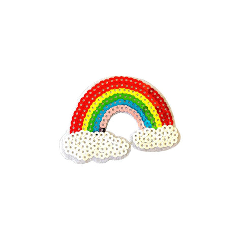neva nude Sparkle Sequin Somewhere Over the Rainbow Iron-On Patchette or Sticker