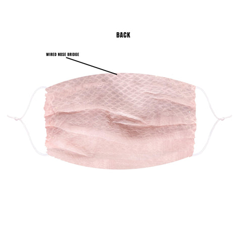 Neva Nude Speech Less Baby Pink Mesh Jewel Face Mask With Adjustable Loops