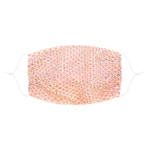 neva nude Speech Less Baby Pink Mesh Jewel Face Mask With Adjustable Loops