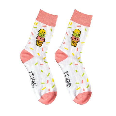 neva nude Sprankled With Love Pink & White Cotton Soxi Woxies