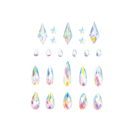 neva nude Star Studded Iridescent Crystal Face and Body Stickers