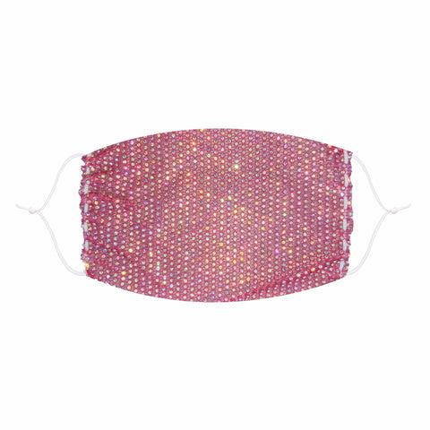 neva nude Stupid Love Salmon Pink Crystal Mesh Jewel Face Mask With Adjustable Loops