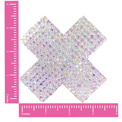 Neva Nude Super Bling Iridescent Crystal Jewel X Factor Nipple Cover Pasties