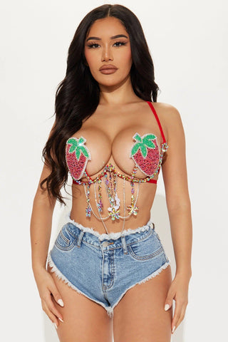 Neva Nude Sweet As A Strawberry Beaded Carnival Bra