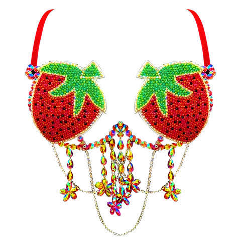 neva nude Sweet As A Strawberry Beaded Carnival Bra