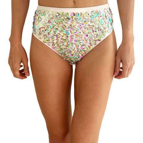 Neva Nude The Sparkling Diamond Iridescent Rhinestone High-Waisted Carnival Bottoms Up