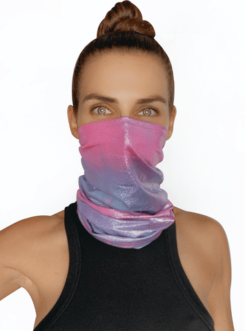 Neva Nude Tinky's Revenge Pink & Blue Holographic Blacklight Sexy Necksie Face Covering