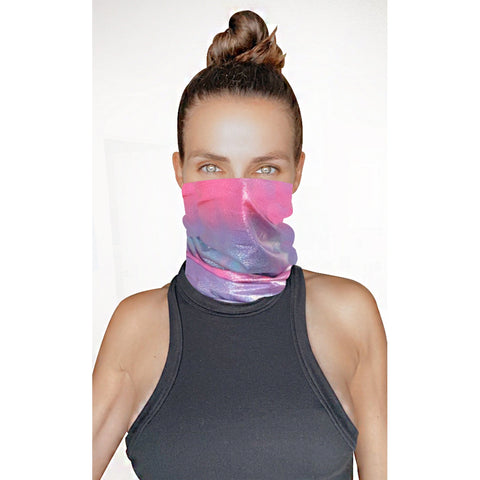 neva nude Tinky's Revenge Pink & Blue Holographic Blacklight Sexy Necksie Face Covering