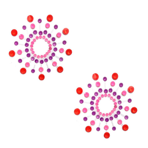 Neva Nude Tropical Beamz Blacklight Crystal Jewel Nipple Pasties