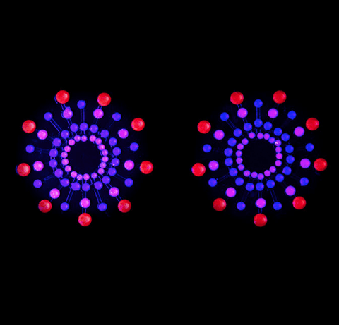 Neva Nude Tropical Beamz Blacklight Crystal Jewel Nipple Pasties