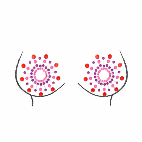 neva nude Tropical Beamz Blacklight Crystal Jewel Nipple Pasties
