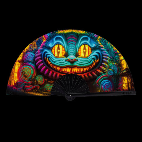 neva nude We're All Mad Here Blacklight Large Folding Fan