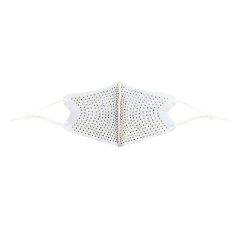 Neva Nude White Crystal Face Mask With Adjustable Loops