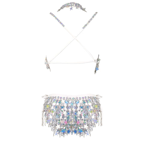 Neva Nude Wildest Dreams Swifty Sparkling White One Piece Bodysuit