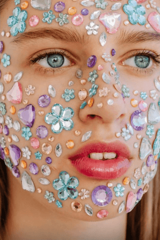 Neva Nude Woodstock Multicolor Pastel Crystal Face Jewels