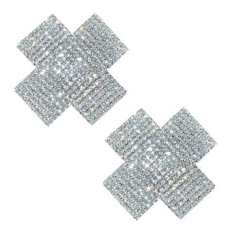 neva nude X Marks the Spot Crystal Jewel Reusable Silicone Nipple Cover Pasties