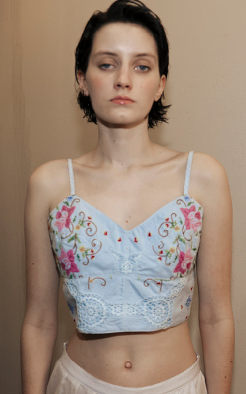 Nevenka Armour Bralette Handwoven Embroidery Cross Stitch