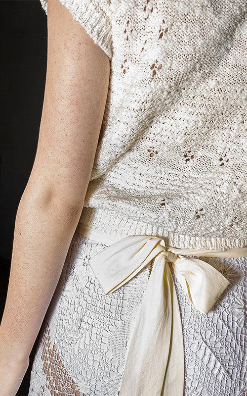 Nevenka Floral Hand Embroidery Silk Apron