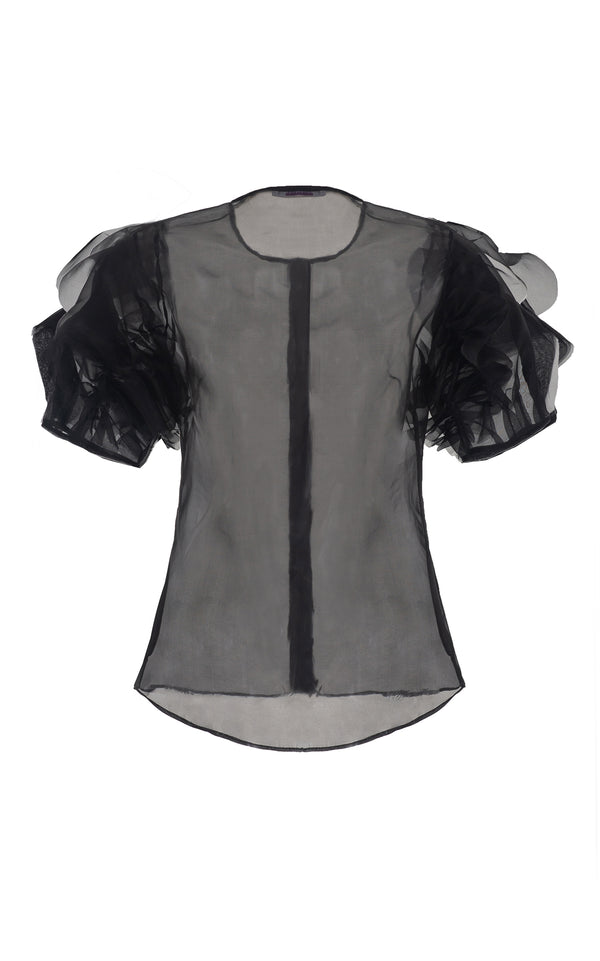 Nevenka She Who Heals Black Silk Organza Blouse