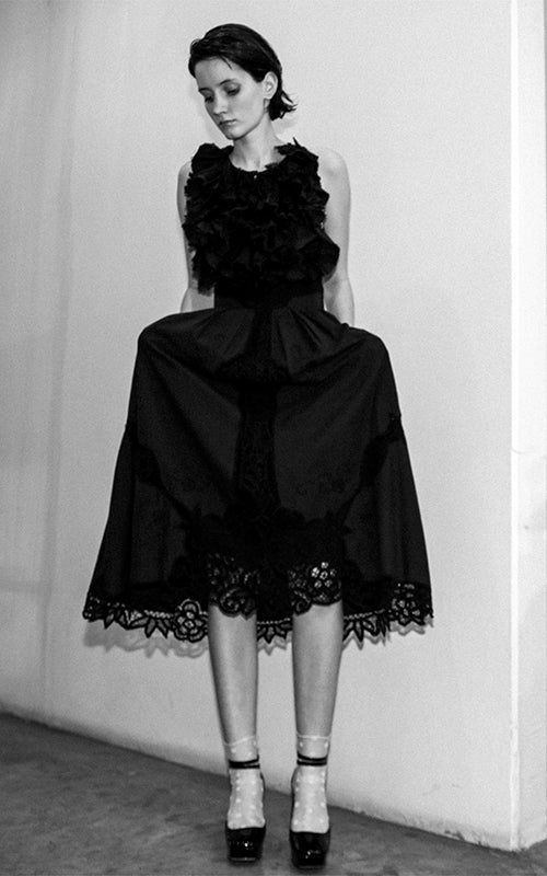 Nevenka Water Runs Deep Black Lace Cocktail Dress