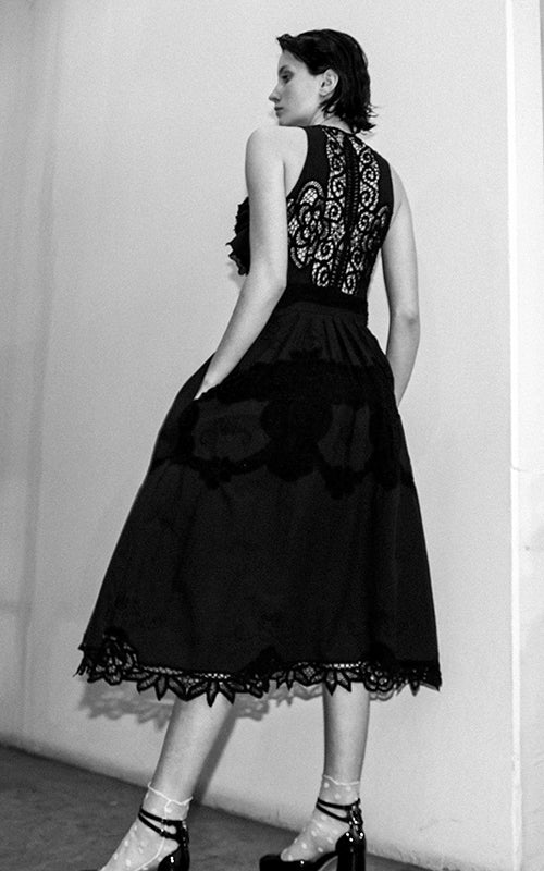 Nevenka Water Runs Deep Black Lace Cocktail Dress