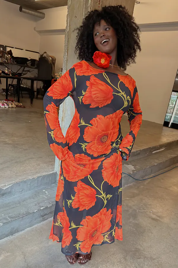 Never Fully Dressed Black Poppy Aria Mesh Dress Petite