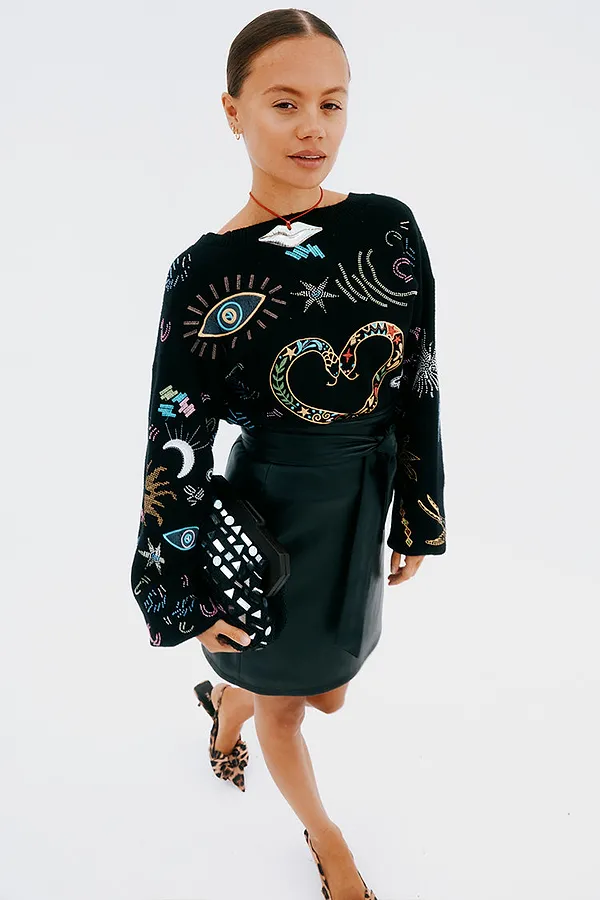 Never Fully Dressed Black Vegan Leather Mini Jaspre Skirt Petite