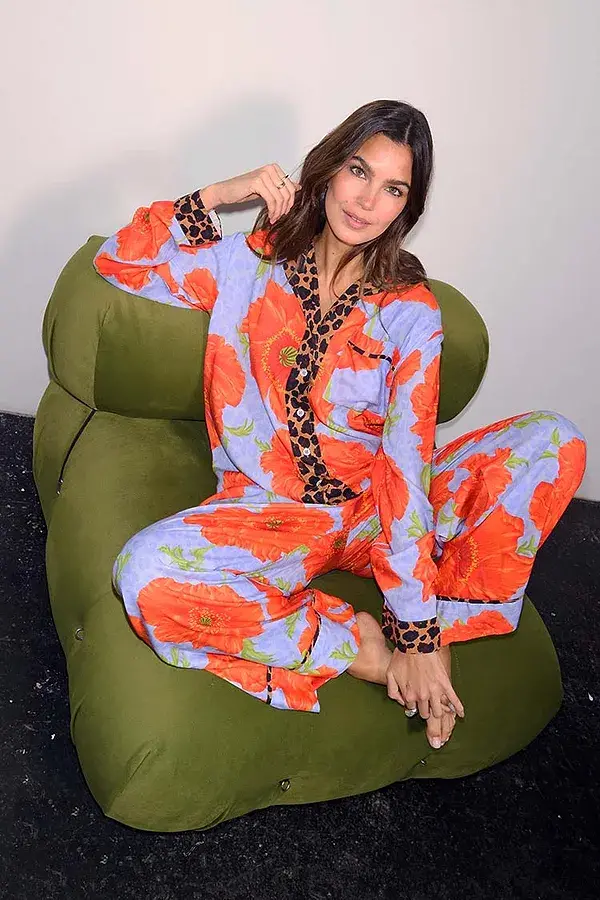 Never Fully Dressed Blue Poppy Print Button Through Pyjamas