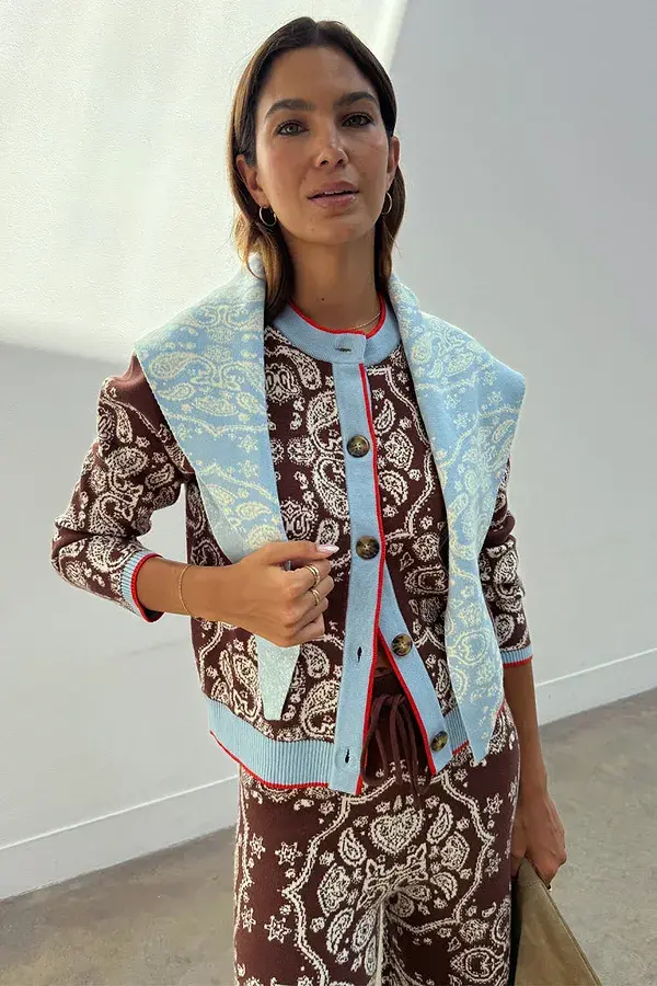 Never Fully Dressed Chocolate Bandana Holly Cardigan