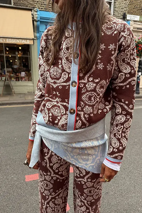 Never Fully Dressed Chocolate Bandana Holly Cardigan
