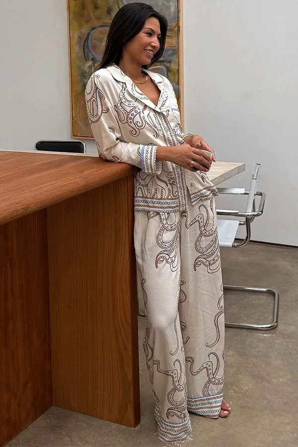 Never Fully Dressed Cream Octopus Button Through Pyjamas