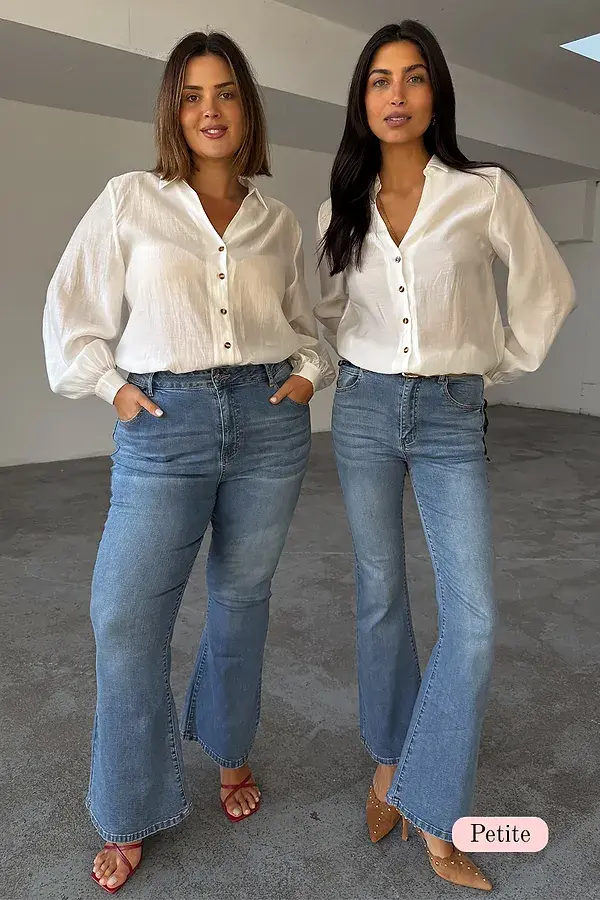 never fully dressed Denim Flare Scallop Jean Petite