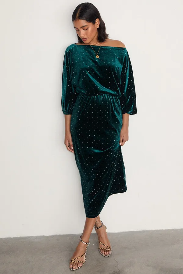 never fully dressed Emerald Velvet Tilly Dress Petite