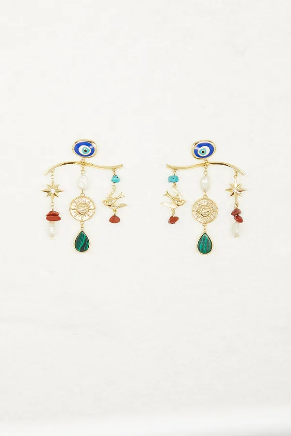 Never Fully Dressed Gold Plated Balearic Charm Earring