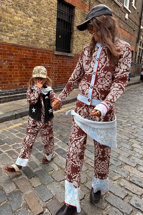 Never Fully Dressed Kids Chocolate Bandana Knitted Set