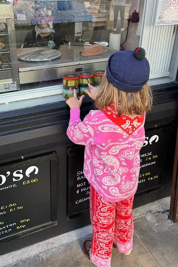 Never Fully Dressed Kids Red And Pink Bandana Knitted Set