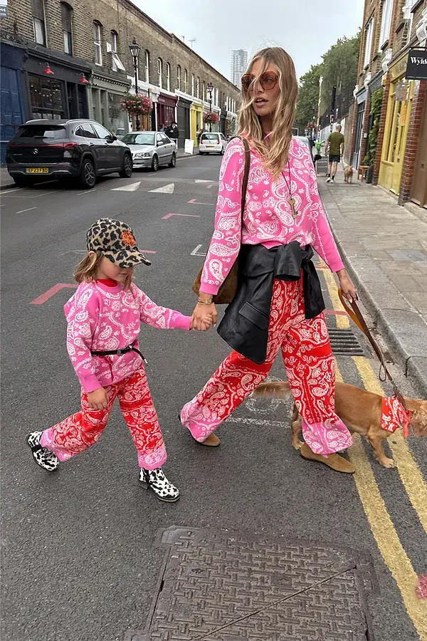 never fully dressed Kids Red and Pink Bandana Knitted Set