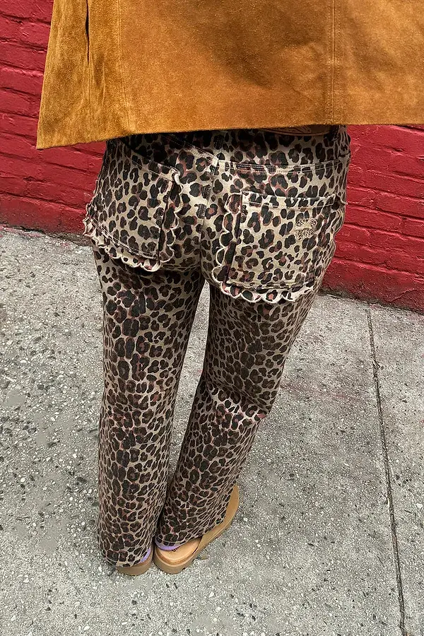 Never Fully Dressed Leopard Lucia Scallop Detail Jeans