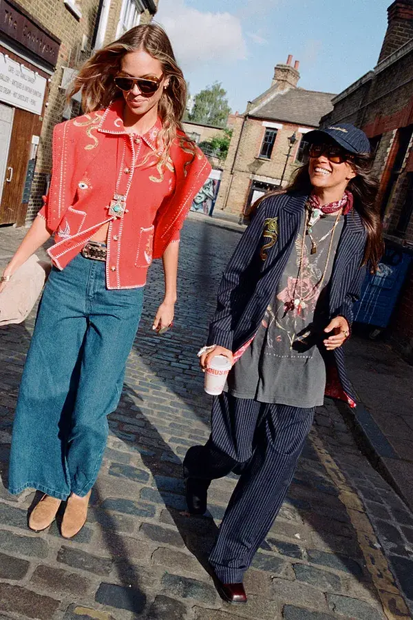 Never Fully Dressed Navy Pinstripe Arden Trousers Petite