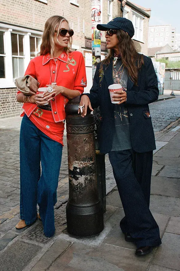 Never Fully Dressed Navy Pinstripe Arden Trousers Petite