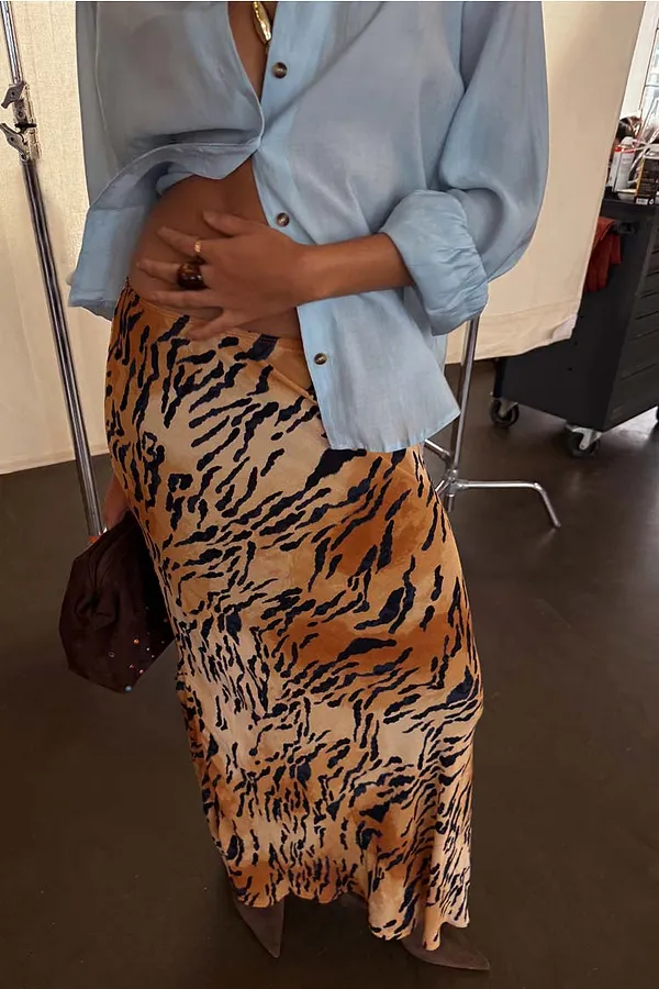 Never Fully Dressed Animal Sheer Maxi Skirt