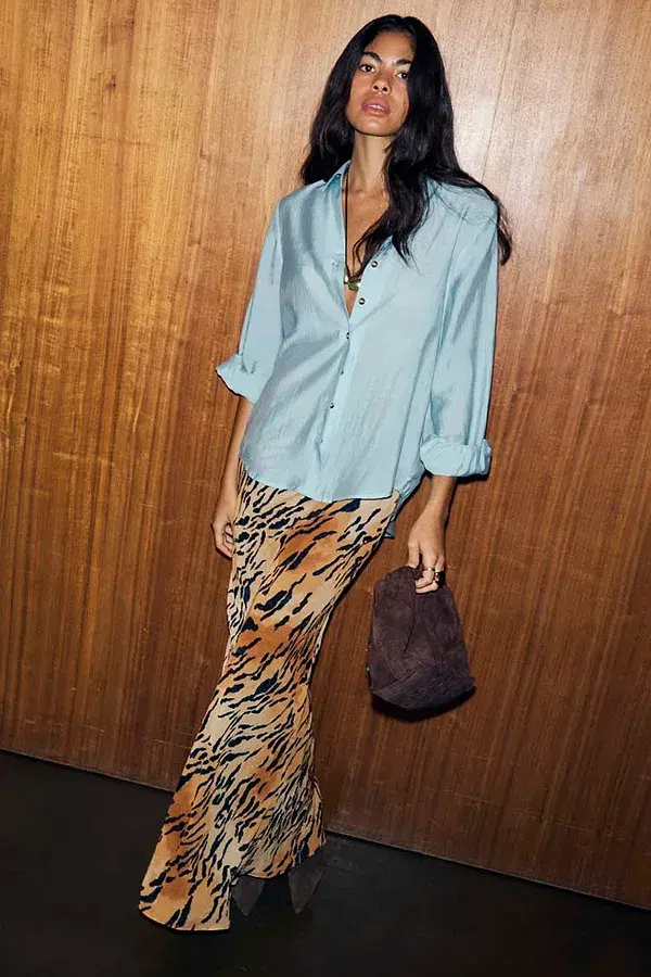 Never Fully Dressed Animal Sheer Maxi Skirt