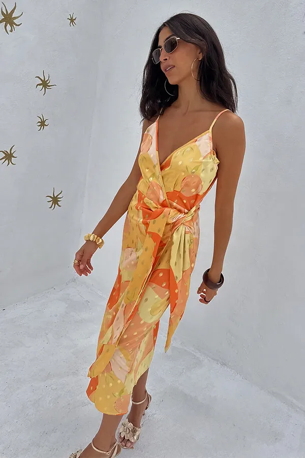 Never Fully Dressed Apricot Strappy Vienna Dress