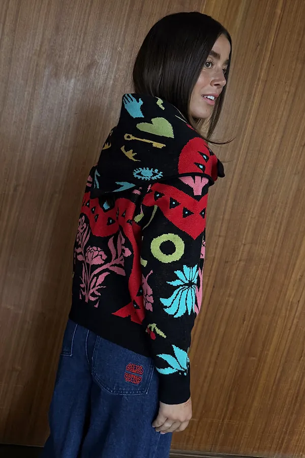 Never Fully Dressed Black Amara Knit Scarf