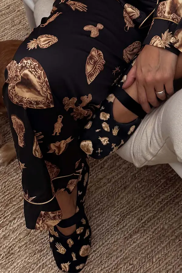 Never Fully Dressed Black Deloris Slipper