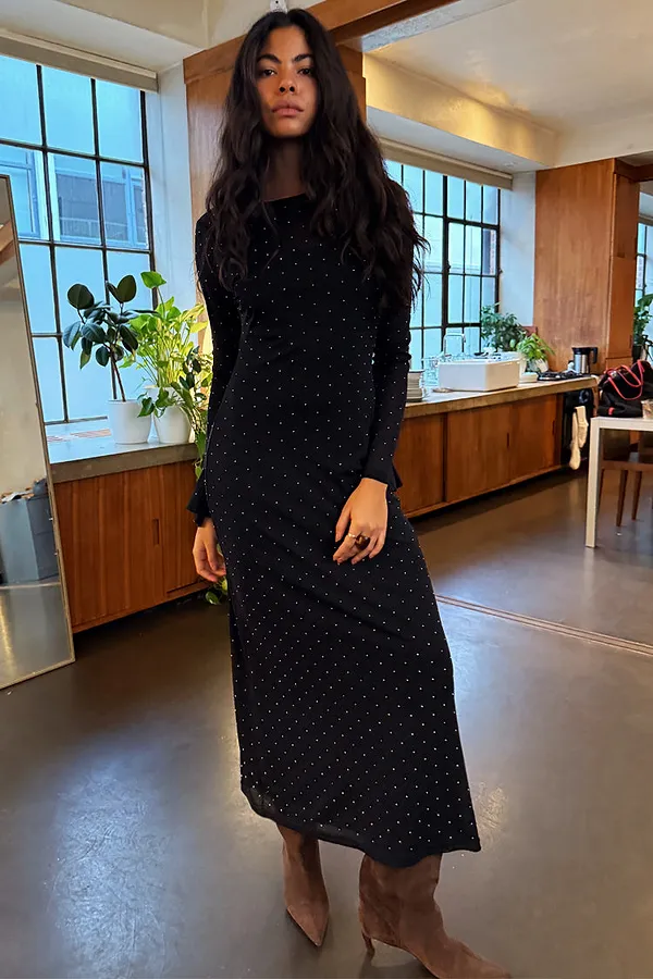 Never Fully Dressed Black Icon Mesh Dress