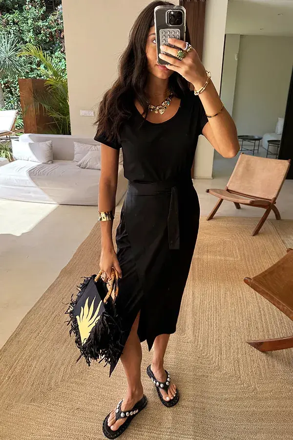 Never Fully Dressed Black Jesse Jersey Wrap Dress