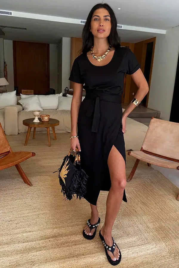 never fully dressed Black Jesse Jersey Wrap Dress