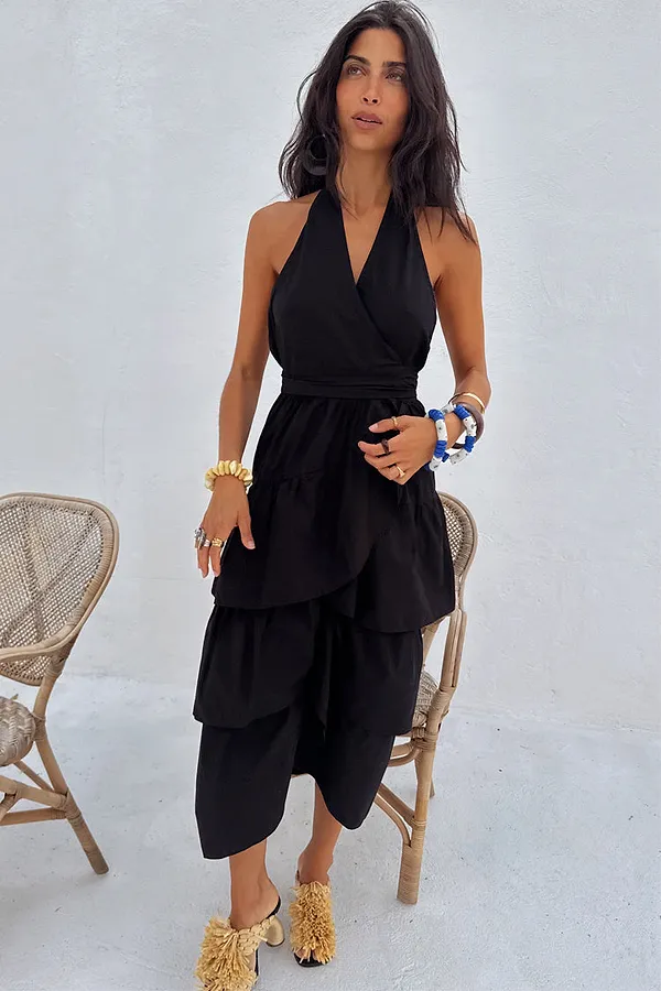 Never Fully Dressed Black Matilda Wrap Dress